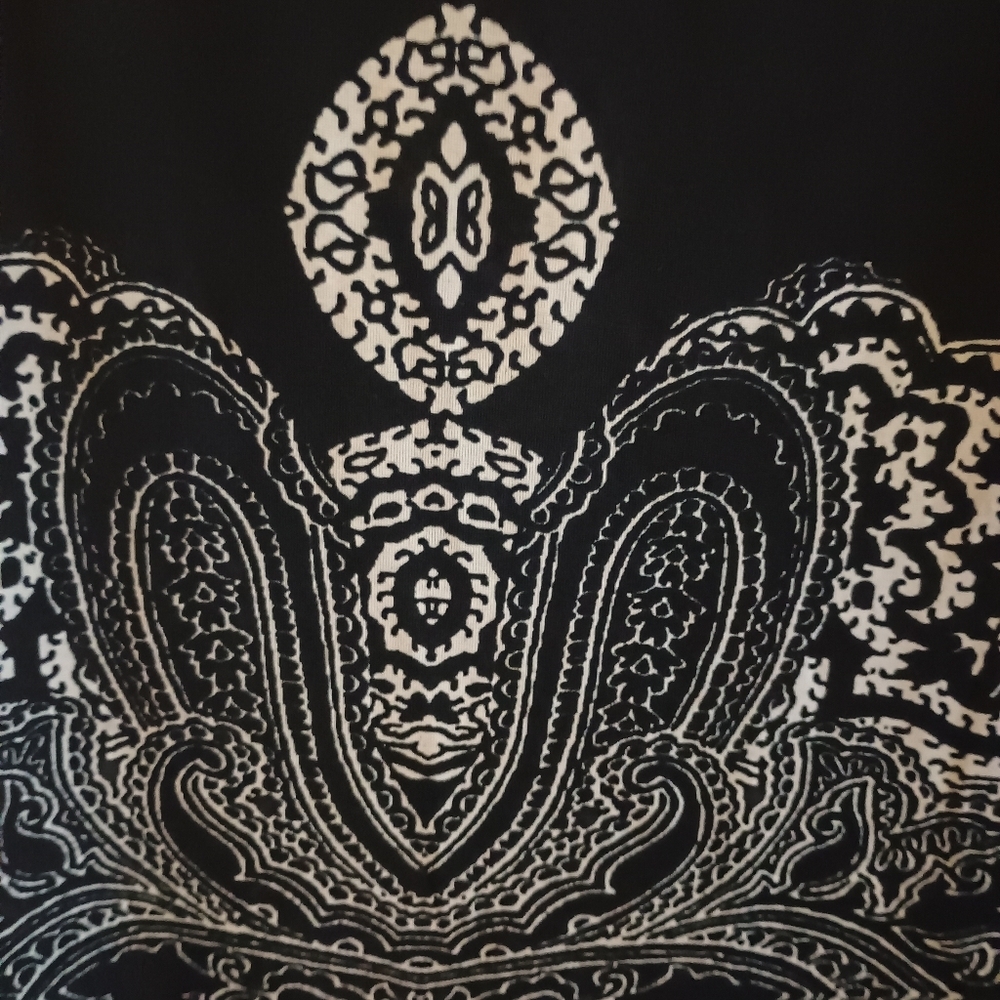 Free Culture Women's Large Black Boho Paisley Print Tunic Top - Flowy Kaftan... - Picture 6 of 13